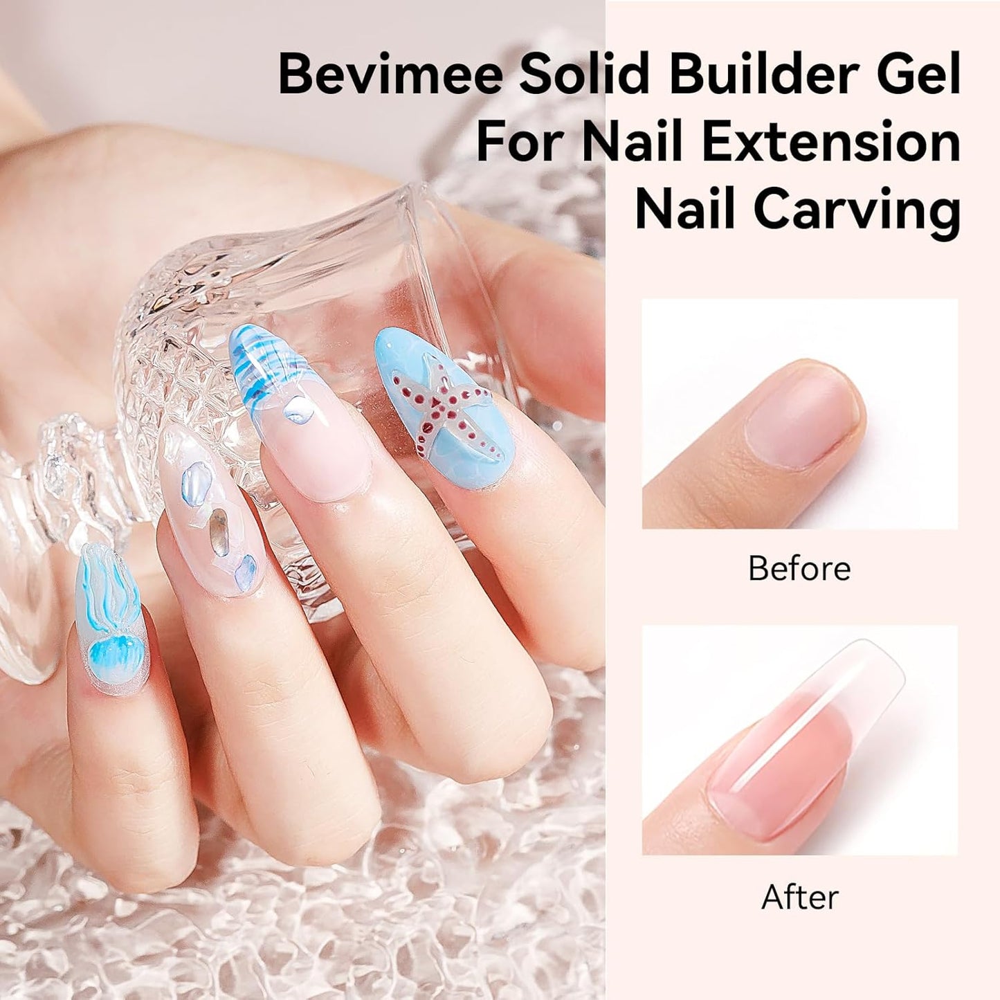 Solid Builder Gel for Nails and 15ml Builder Gel, Molding Gels for Nails Clear Non-Stick Hand For Modeling, Sculpture, Nail Extension UV/Led Manicure DIY At Home