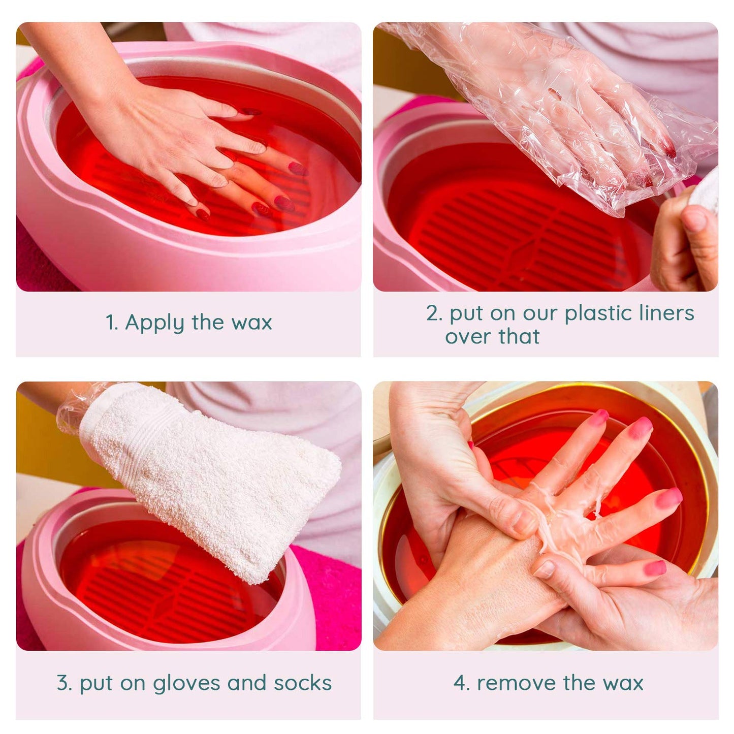 Segbeauty Paraffin Wax Liners for Hands & Feet, 200 Counts Larger & Thicker Plastic Paraffin Wax Booties Bags, thera-py Wax Refill Socks & Gloves Paraffin Bath Mitts Covers for Wax treat-ment
