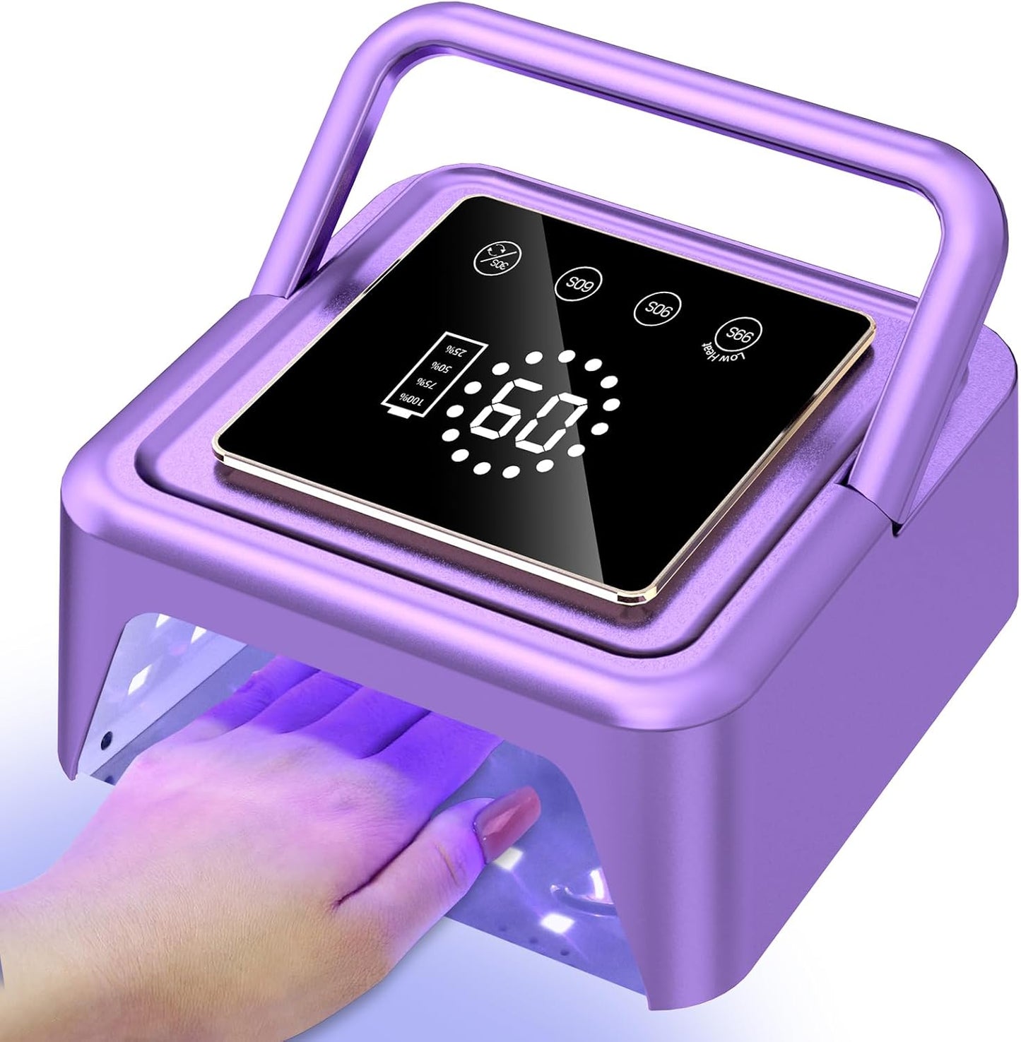Subay UV Nail Lamp 108W, UV Light for Gel Nail Polish, Cordless LED Nail Lamp with 36 Beads & Touch Display, Nail Light with 4 Timer Mode & Auto Sensor, Fast Curing Nail Dryer for Salon & Home, Purple