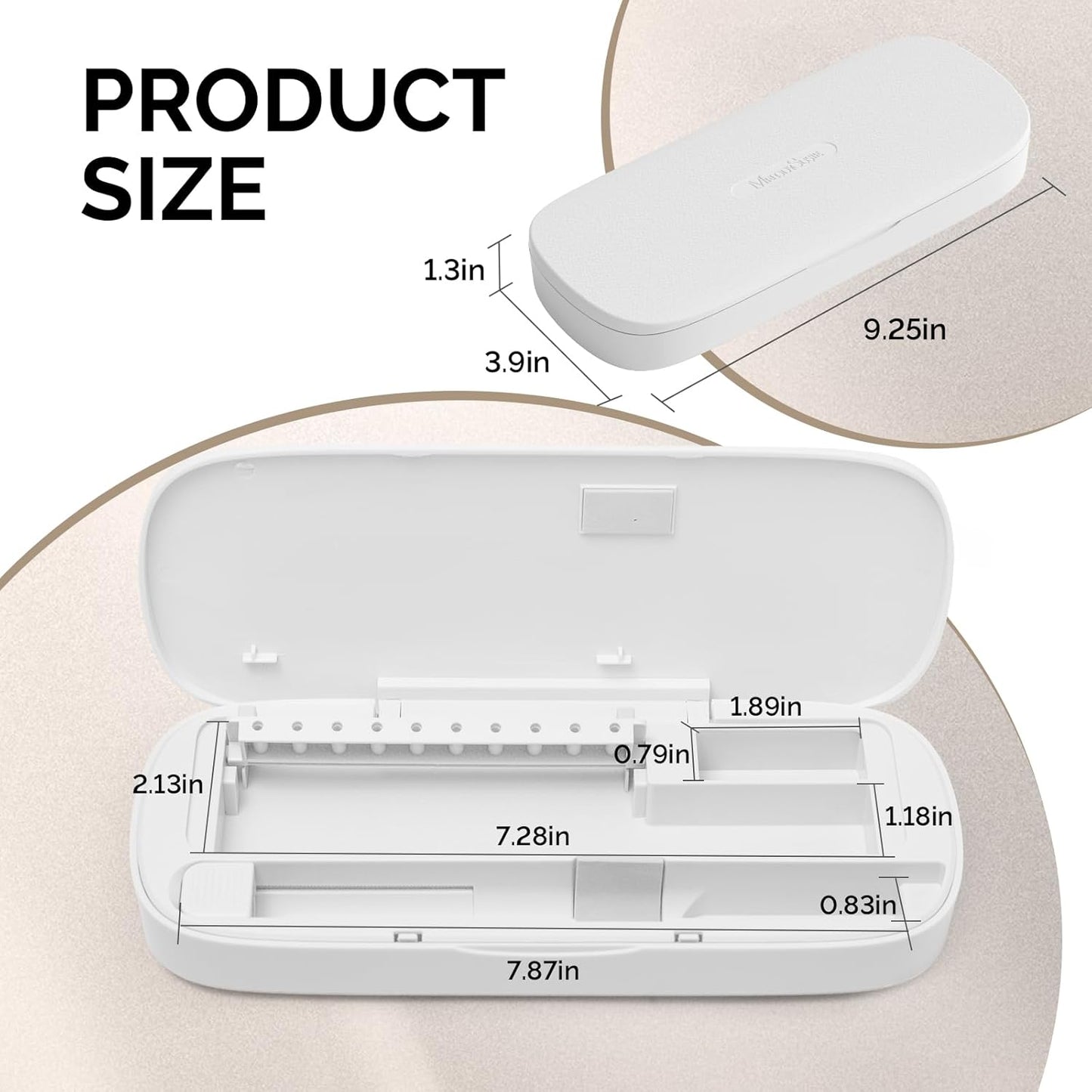 [2025 Upgraded]MelodySusie Acrylic Nail Tool Storage Box,Portable Dustproof Stand Displayer Holder Organizer Container Manicure Efile Accessories Nail Drill Kit Case,Travel Salon Home,White(Only Box)
