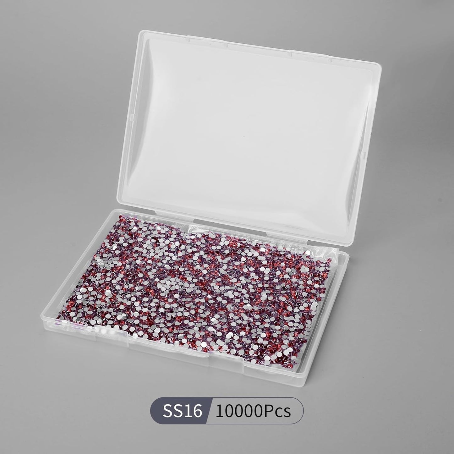 10000PCS Dark Red Rhinestones Bulk, Flat Back Crystal Glass Stone Round Gems,SS16, 3.8-4.0mm