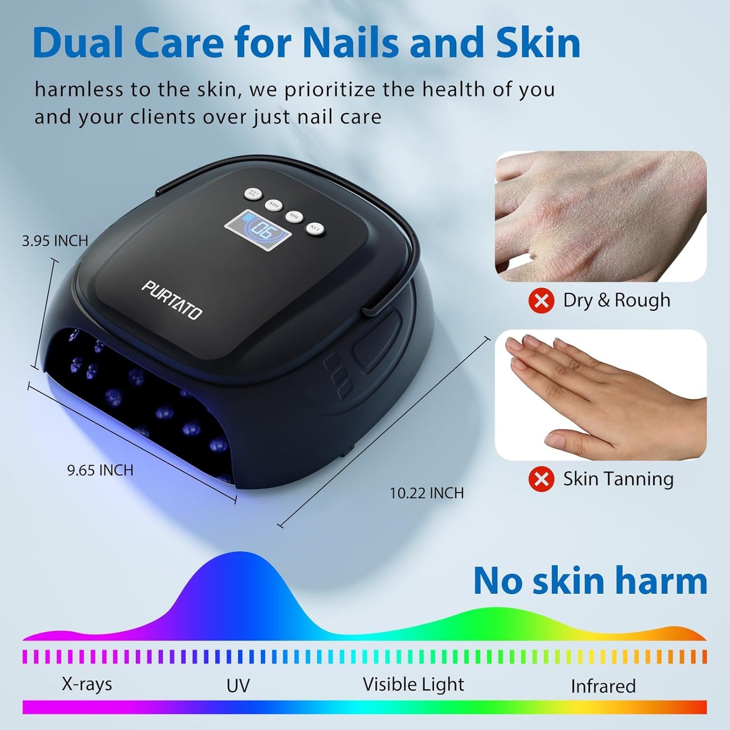 126W Cordless Rechargeable UV LED Nail Lamp, Fast Curing Gel Nail Dryer with 4 Timers, Portable Professional Nail Light for Salon and Home (Matte Black)