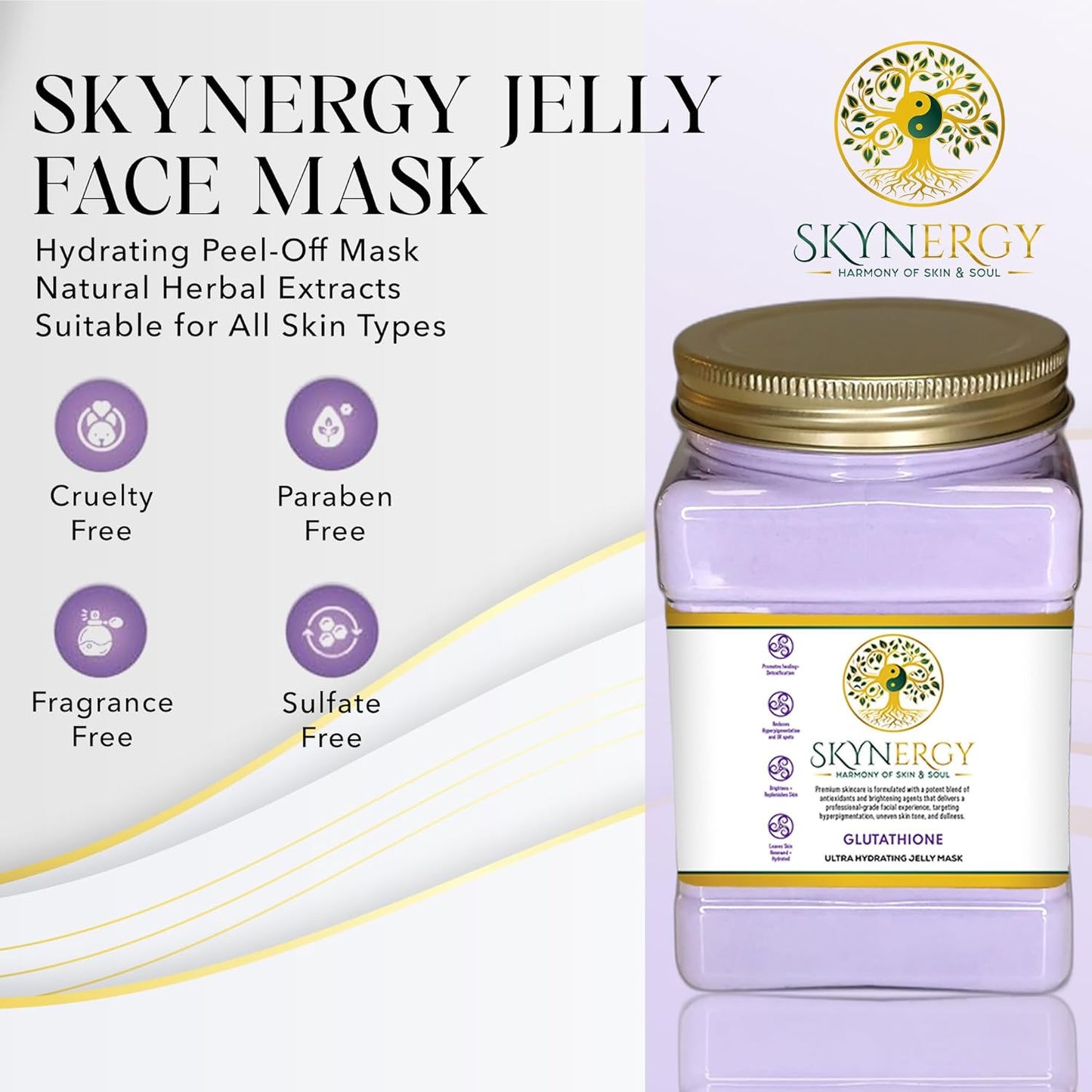 Glutathione Jelly Masks -Professional Grade HydroGlo Peel Off Face Mask, Radiance, Reduced Wrinkles, Fine Lines, Inflammation & Pigmentation Vajafacial Jelly Mask | 12 Applications (30 fl oz)