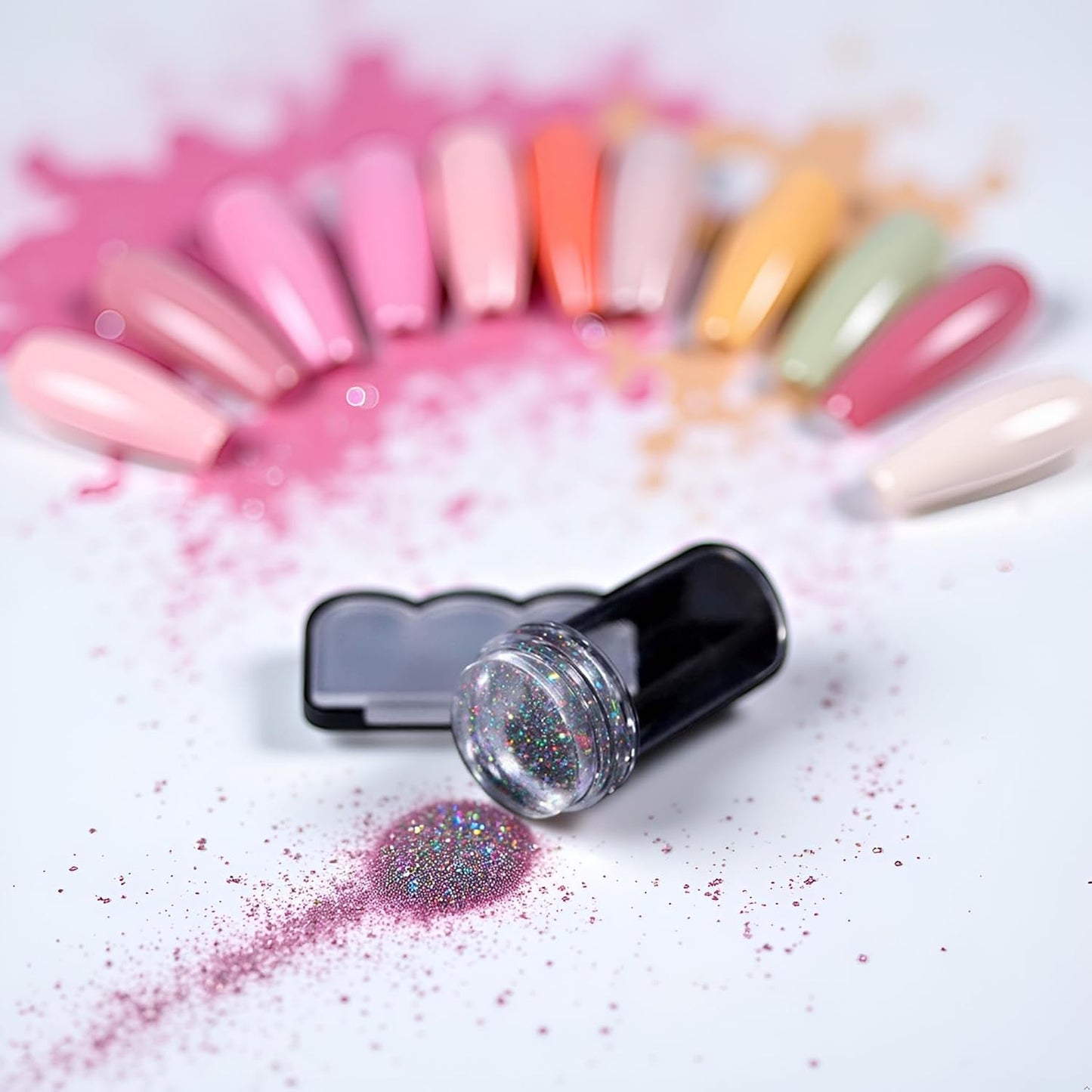 Nail Seal Stamp Silicone Stamper Nail Transfer Print Scraper Plate Transparent Nail Stamper Nail Seal Stamp Manicure Beauty Nail Tool, Nail Art and Polish