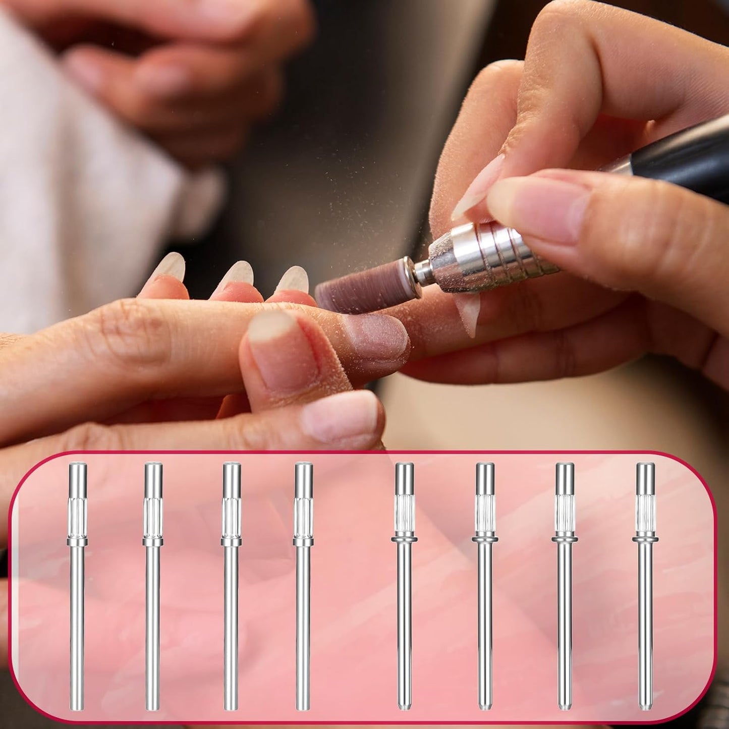8 PCS Mandrel Bits for Small Sanding Bands, 3.1 Mm Mini Mandrel Nail Drill Bit, Small Sanding Bands Nail Drill Bits for Electric Drills File Machine Manicure Accessory
