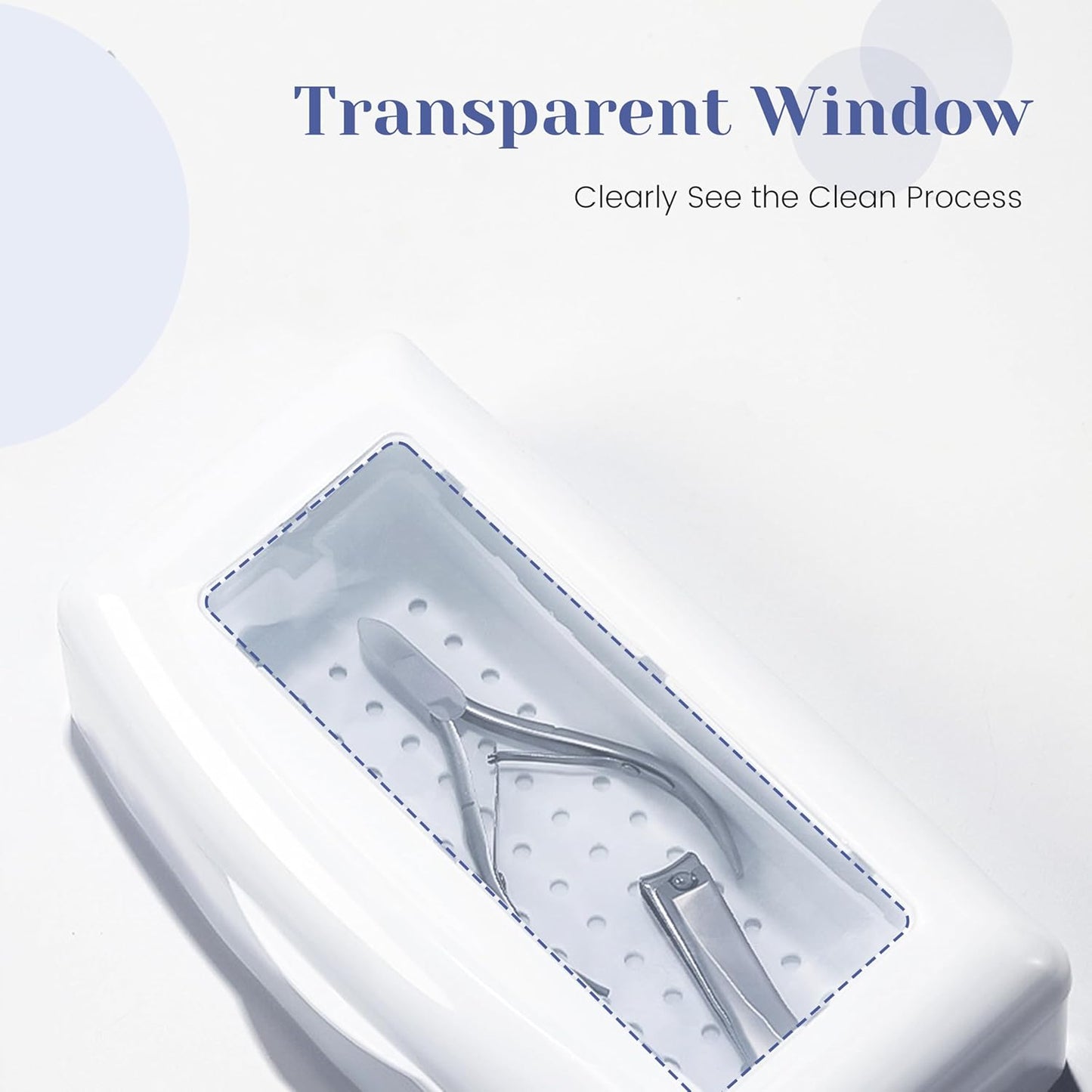 Nail Tool Sterilizers Nail Soaking Tray Box Cleaner Pot for Eyelash Scissors Tweezers Nail Art Tools Manicure Lash Soaking Tray Clean Box