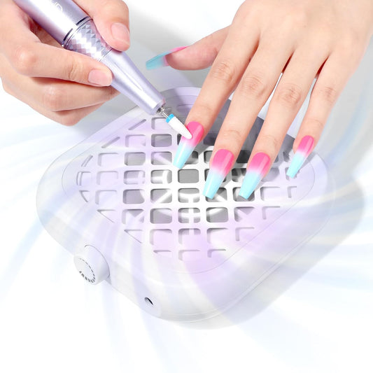 SAVILAND Advanced Nail Dust Collector:5X Stronger Acrylic Dust Collector Nail Tech & Powerful Suction Nail Vacuum Dust Collector for Nail Tool 6000 RPM Nail Tech Must Have Speed Nail Dust Fan for Home