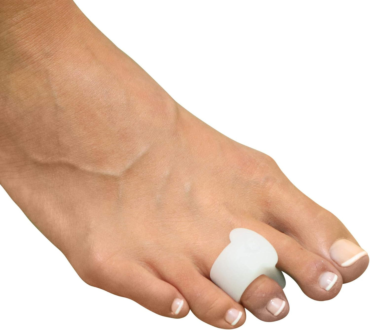 Mars Wellness Gel Toe Separator and Toe Spacers - Bunion, Hammer Toe, Overlapping Toes, Toe Spreader and Toe Corrector for Men and Women - 4 Pack - White Small