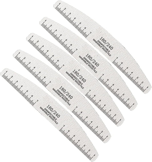 10Pcs Black Nail Art Files DIY Double Sided Emery Boards Nail Files with Ruler Useful Nail Tools,Nail Files and Buffers