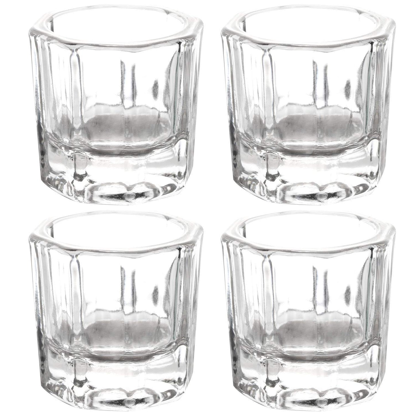 4 Pieces Acrylic Dappen Dish Nail Dapping Dish Nail Powder and Liquid Holder Glass Bowl Crystal Cup Nail Supplies