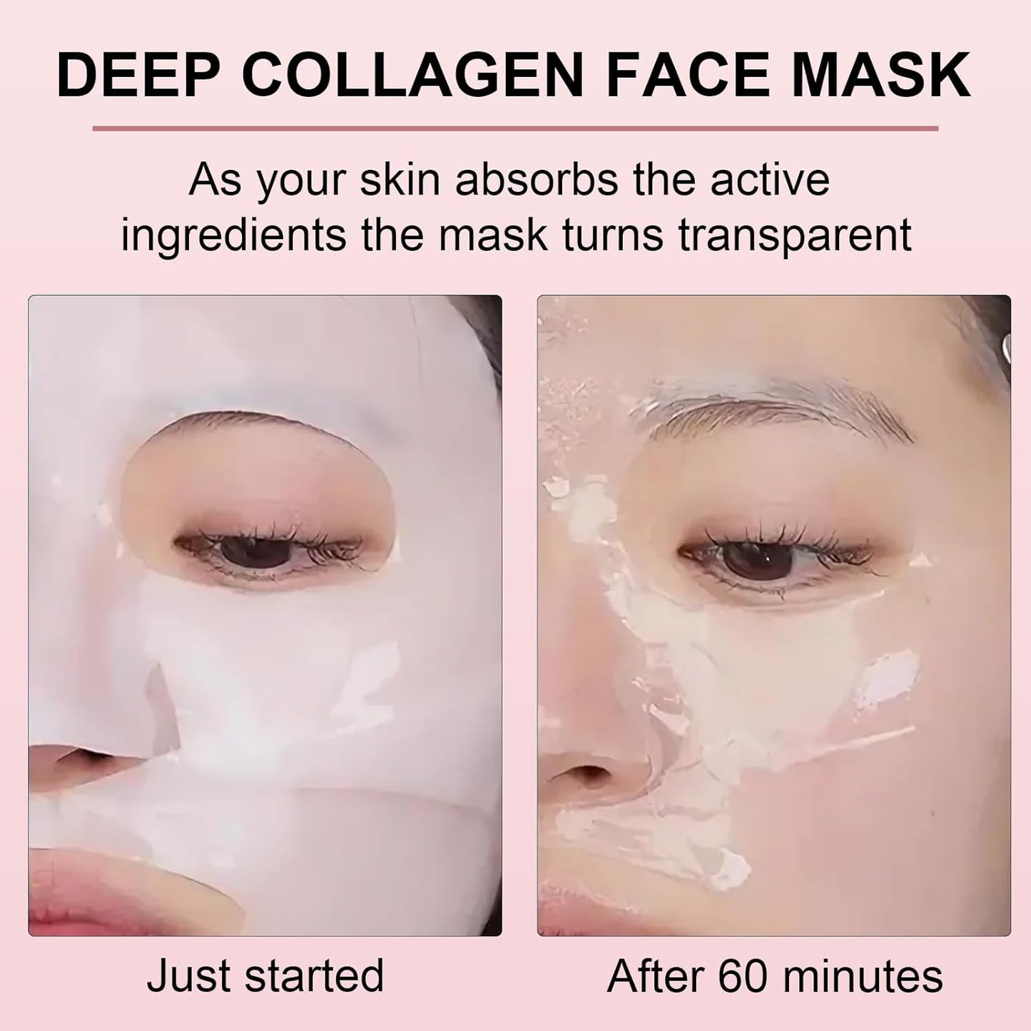 Pink Collagen Jelly Gel Sleeping Mask, Overnight Face Mask for Glass Glow Skin Hydrating Firming Elasticity, Deep Moisture Barrier Care, Cooling Refreshing Korean Skincare, 28g x 4pcs