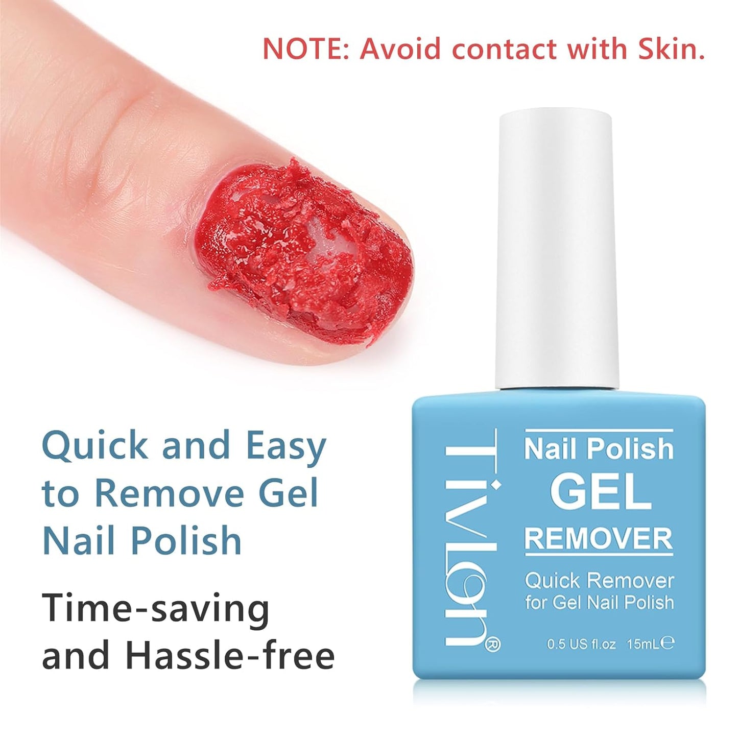 Nail Polish Remover - Easily & Quickly Remove within 3-5minutes｜Magic Gel Nail Polish Remover Without Damaging Nails｜Finger Nail Polish Removerr No Foil, Soaking or Wrapping Required - 0.5oz