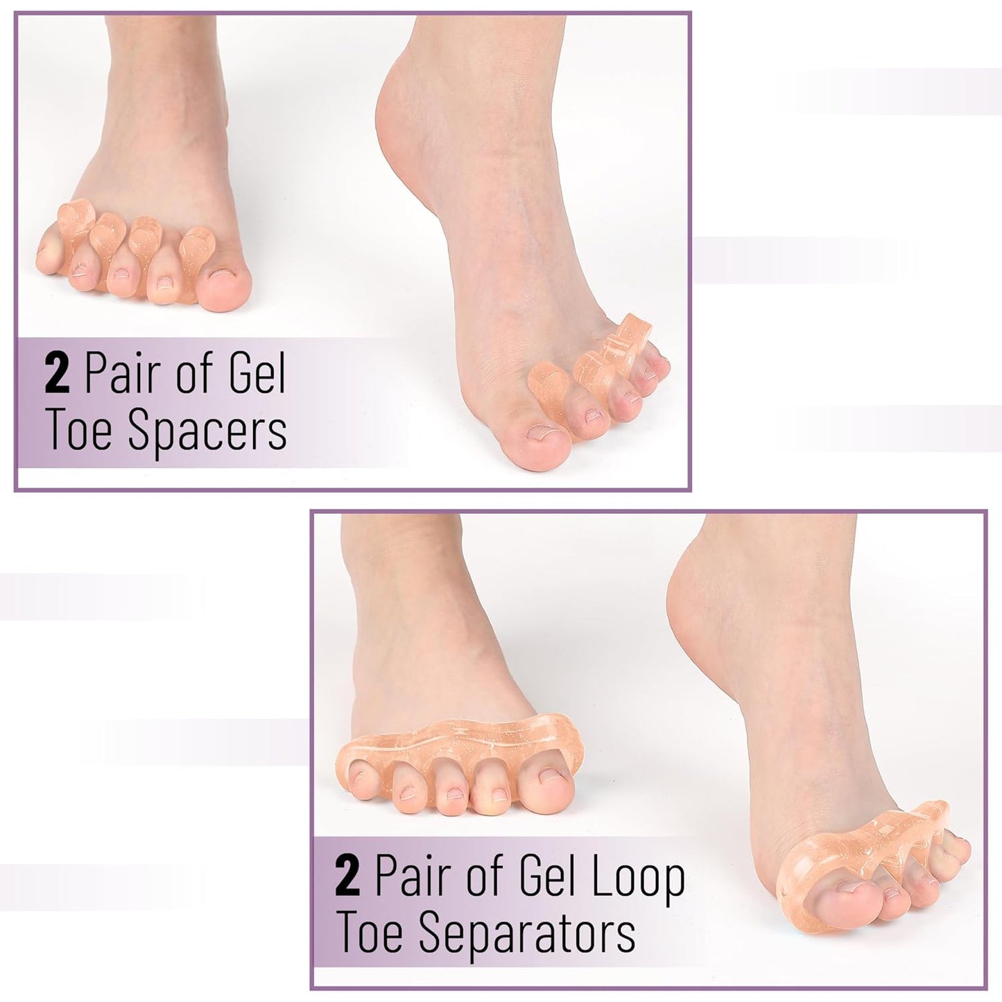 Dr. JK- ToePal Gel Toe Separator, 4 Pairs, Blush, Toe Spacers, Bunion Corrector, Christmas Gifts