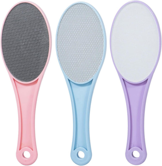 3 Pack Nano Glass Foot File Callus Remover for Feet, Double Sided Foot Scrubber, Dead Skin Remover, Hygienic Pedicure Tool, Hair Eraser for Softer and Smoother Feet and Hands,Pink Blue Purple