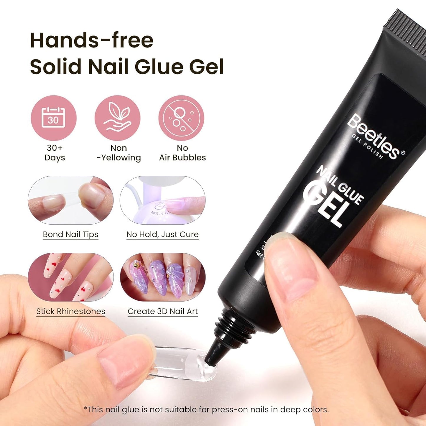 Beetles Gel Nail Kit Medium Almond with Nail Dehydrator and Primer, 576Pcs Half Matte Etch-X Gel Nail Tips Solid Nail Glue Mini Nail Lamp Acrylic Nail Tips Easy DIY Nail Extension Set Gift for Women