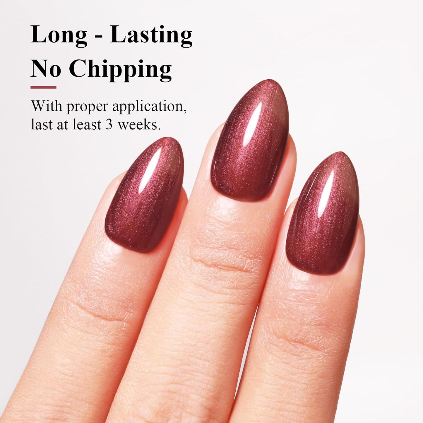 Imtiti Pearl Gel Nail Polish,0.5 Fl Oz Copper Red Glitter Drawing Gel Polish Shell Thread Shimmer Mermaid Nail Gel Polish Soak Off UV LED for Home DIY Nail Art Manicure Salon