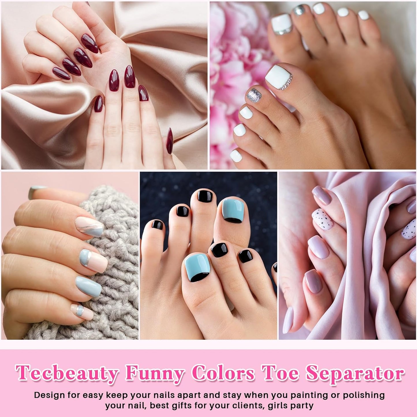 300 Pairs Disposable Pedicure Slippers and Toe Separators Kit Include 80 Disposable Foam Pedicure Flip Flops 220 Pairs Toe Separators for Women Nail Spa
