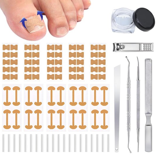 Ingrown Toenail Corrector Set with Correction Strips, Professional ingrown toenails pedicure tool set for men and women