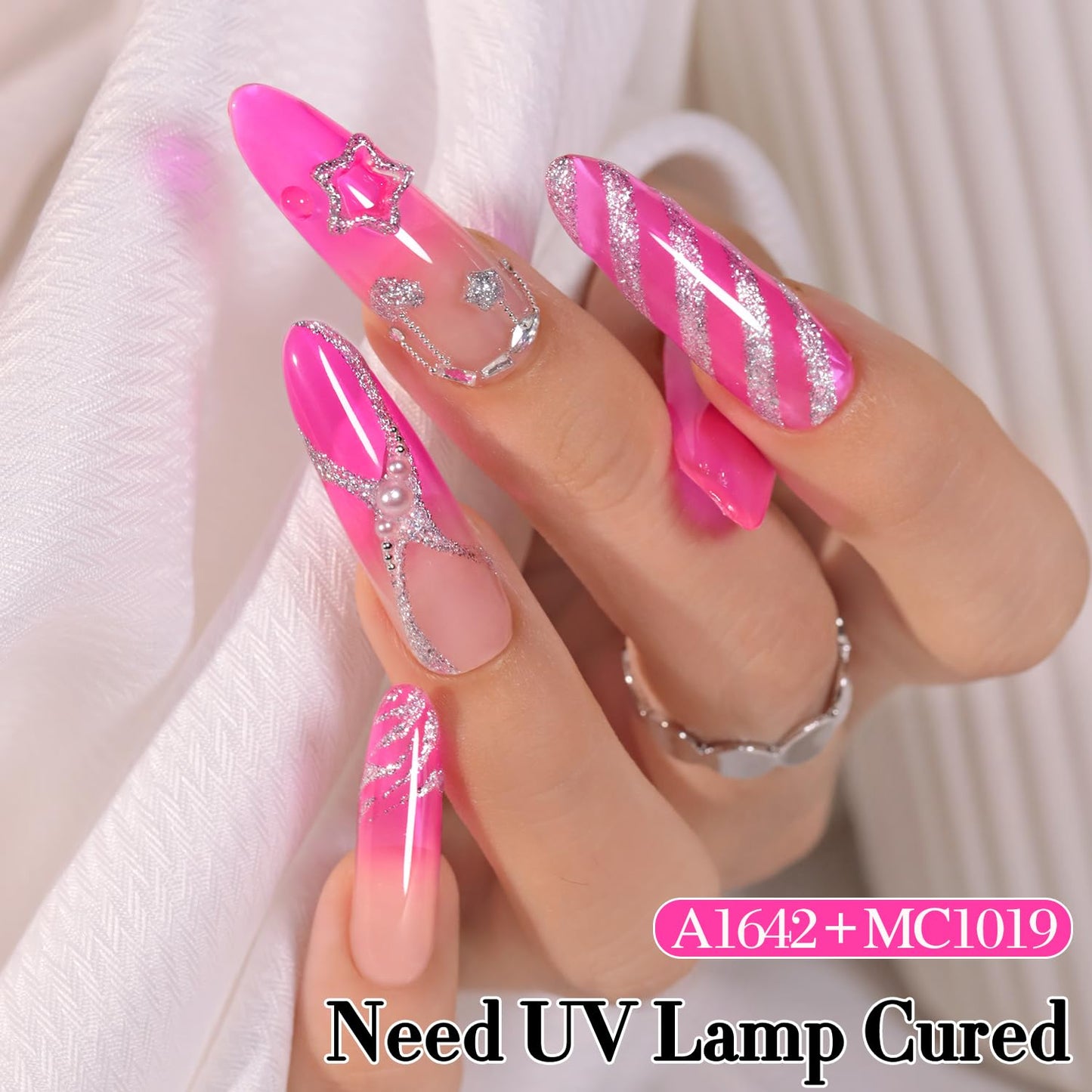 Double Rhythm 0.5 Oz Jelly Gel Polish Same Color Same Bottle Sheer Neutral Natural Light Milky Pastel 15ML Translucent Polish Art DIY at Home (Neon Pink-A1642)