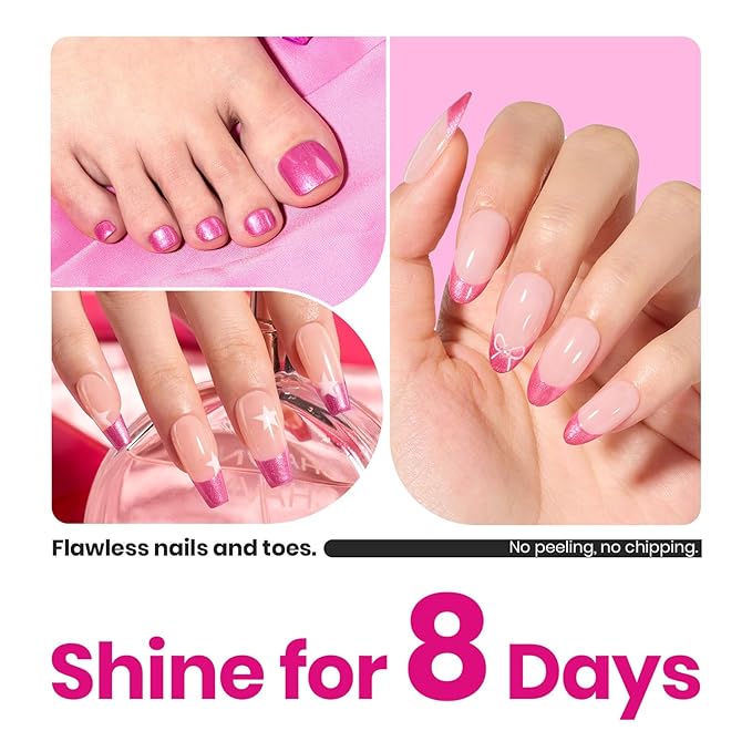Beetles 1Pcs 15ml Hot Pink Nail Polish: Fast Drying & Long Lasting Nail Polish Romantic Reverie Nail Nail Lacquer Shimmer Art Effect for Grils Women Gifts