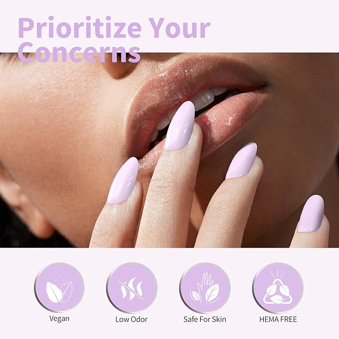 CANNI Purple Gel Nail Polish, 1Pcs Light Purple Gel Polish Pastel Violet Color High Gloss Soak Off U V French Nail Manicure Salon DIY