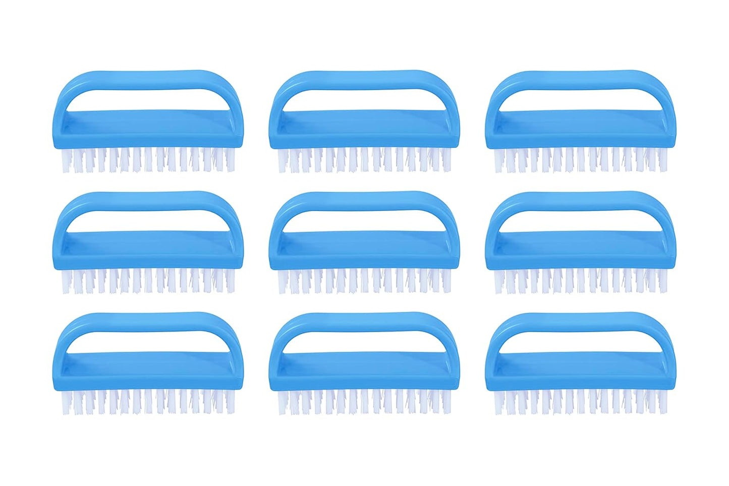 Superio Nail Scrubber Brush - All-Purpose Stiff Cleaning Brush for Fingernails, Toe, Foot & Hands - 9 Pack