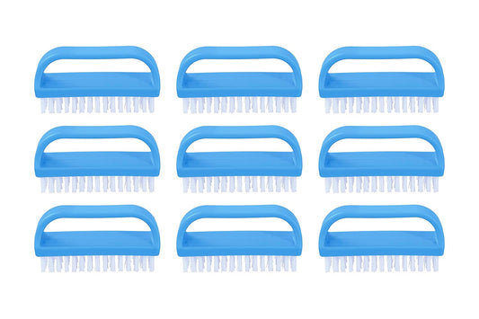 Superio Nail Scrubber Brush - All-Purpose Stiff Cleaning Brush for Fingernails, Toe, Foot & Hands - 9 Pack