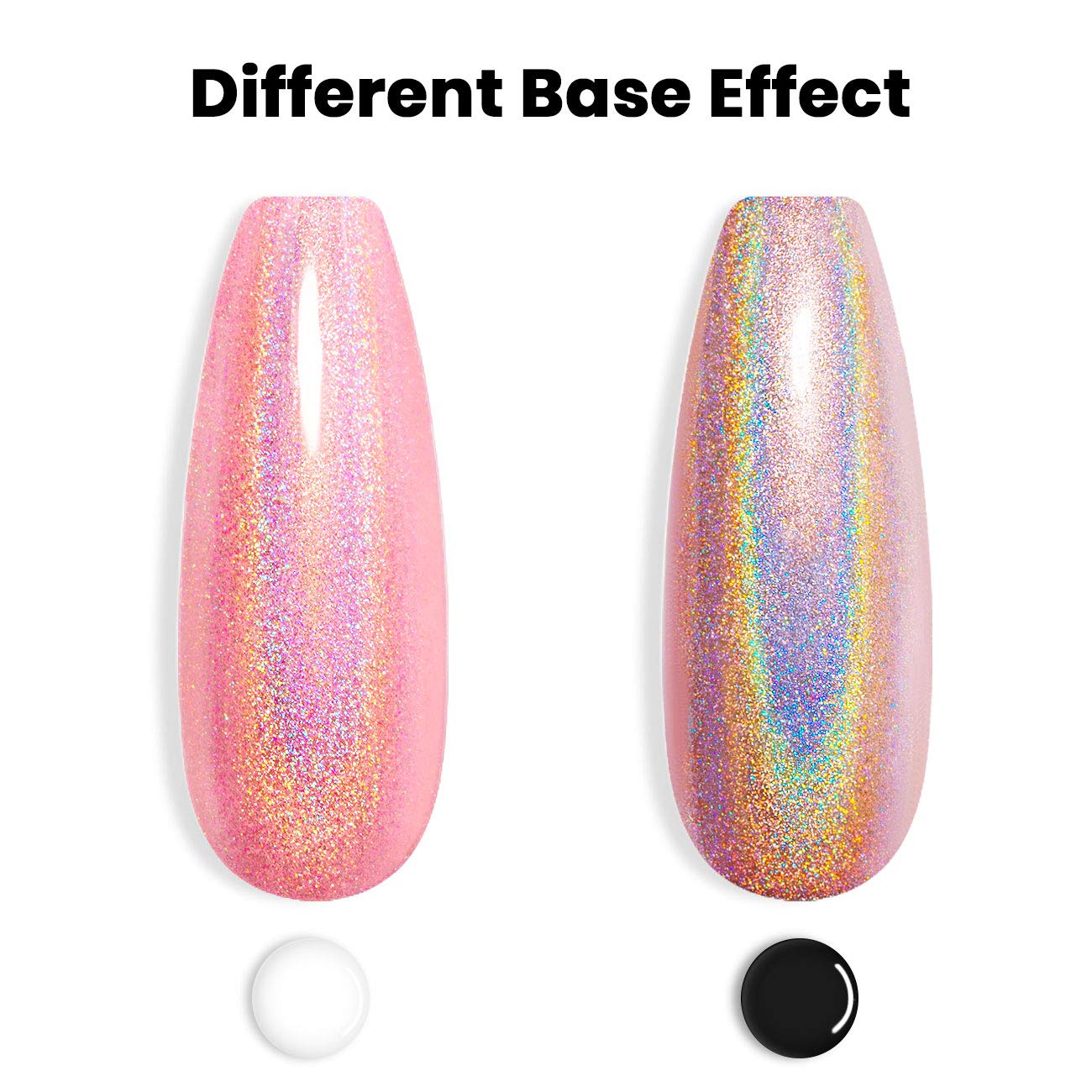 RARJSM Holographic Nail Polish Glitter Pink Gorgeous Glossy 1 Pcs 7.5ml Sparkling Gel Polish Curing Required for Four Seasons Salon Nail Art DIY Home RAR69