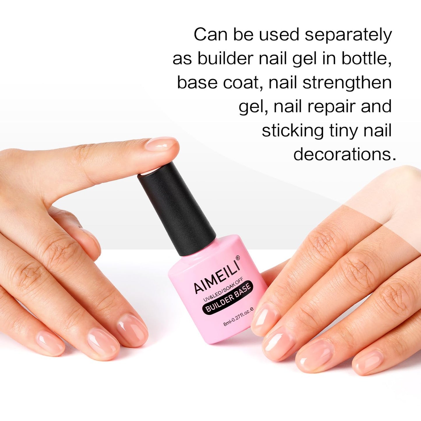 AIMEILI Builder Nail Gel, Hema Free, Cruelty Free, Vegan, Nail Strengthener Enhancement Building Rubber Base Coat for Manicure - BD1023