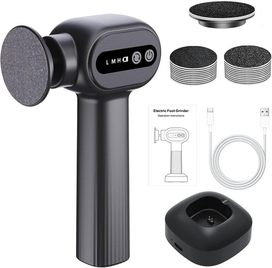Rechargeable Electric Callus Remover for Feet - Replaceable Sandpaper Professional Foot Grinder 6 Speeds Adjustable Foot Sander, Cordless Electric Foot File Pedicure Tools for Dead Skin, Cracked Heels