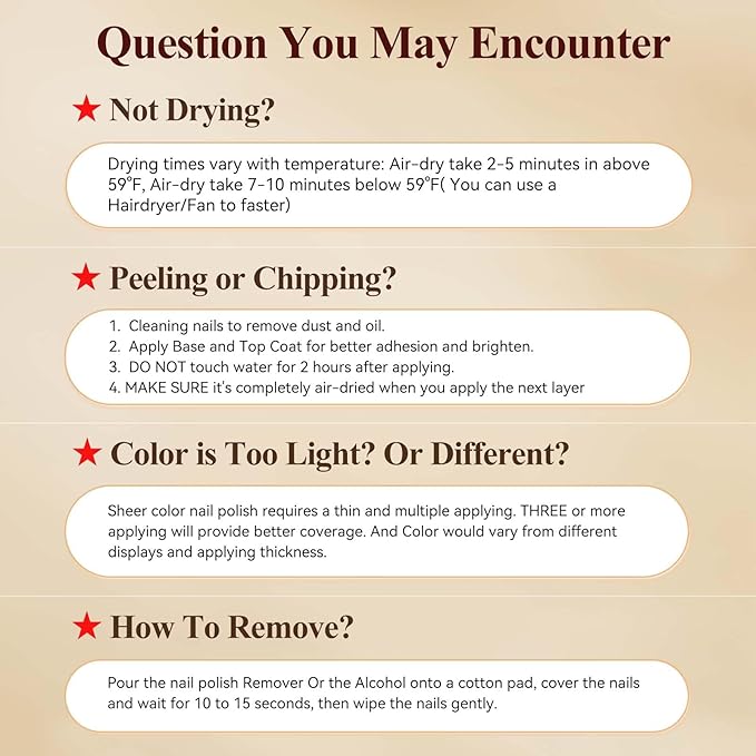 Vegan Nail Polish Set: Air Quick Dry Nail Lacquer Milky White, Nude, Brown 6 Regular Colors Nail Art Polish Non Gel Fast Drying Fingernail Polish Bulk DIY Salon Gift For Women