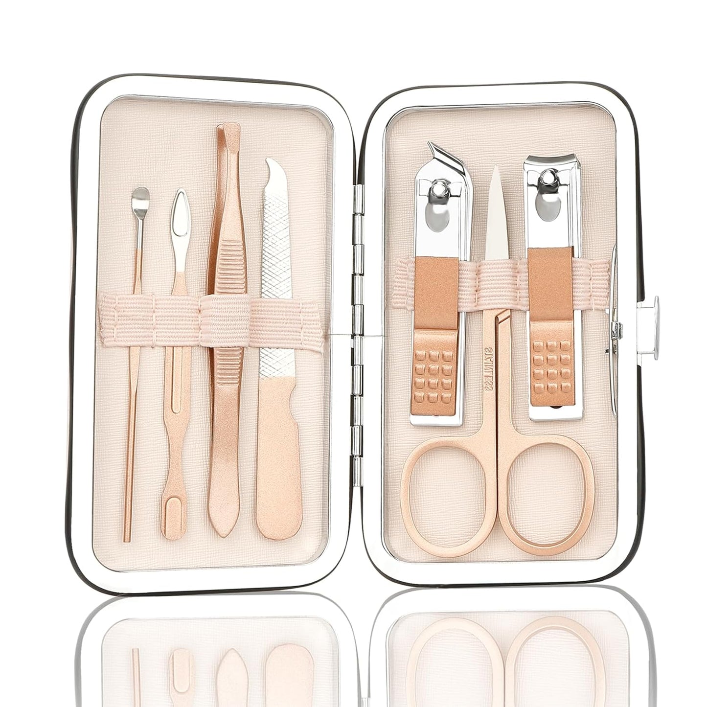 Manicure Kit for Men Women Nail Clippers Pedicure Tools Kit Travel Nail File Toe Set Finger Grooming Kits Christmas Birthday Gifts Ideas Stocking Stuffers Kids Adults Teens Boys Girls Friends(Pink)