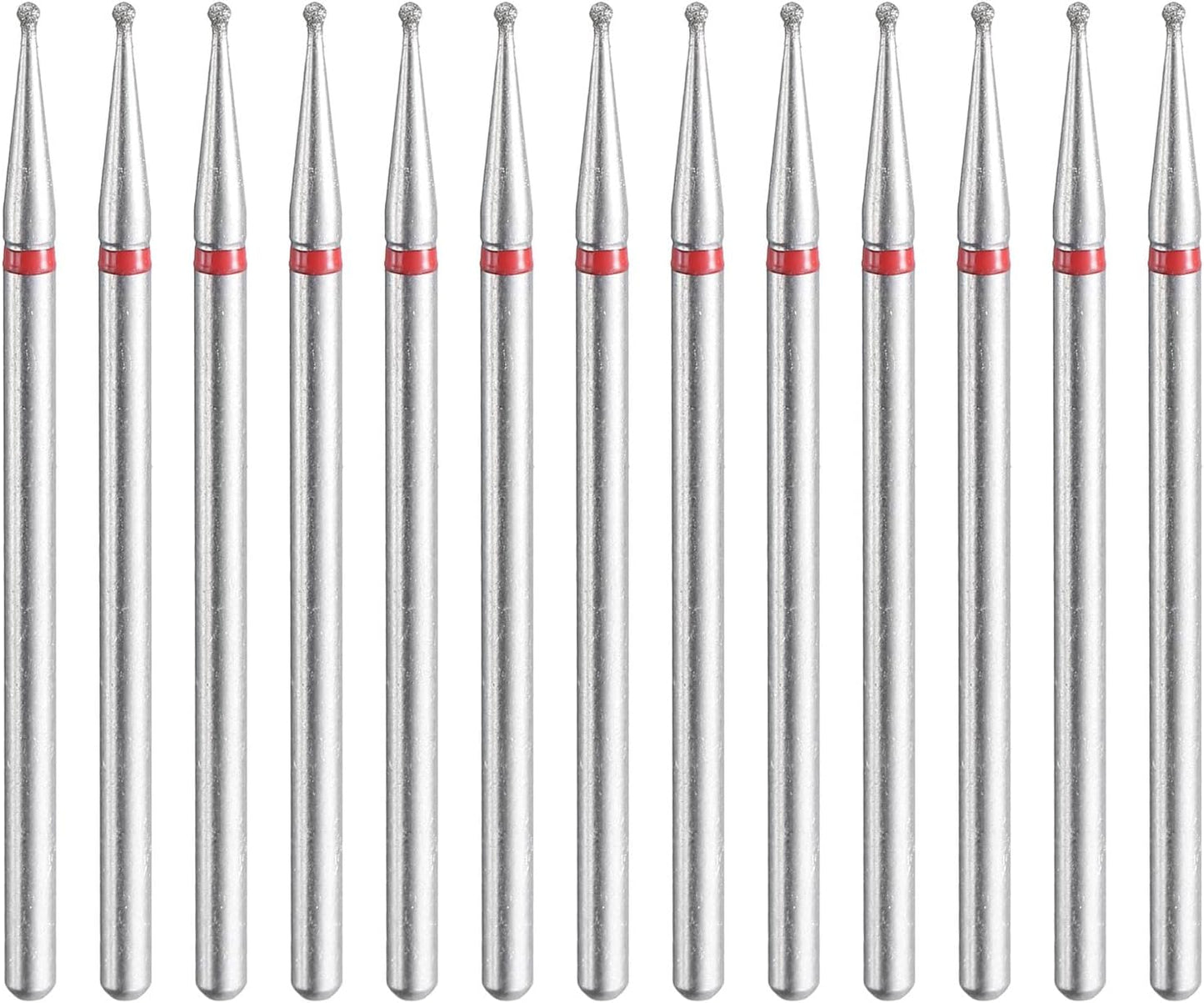 HARFINGTON 13pcs 200-230 Grits Diamond Grinding Bit 1mm Ball Head 2.35mm Shank 1mm Length Stone Sanding Drill Bits Rotary Tool for Ceramic Glass Nails Grinding Polishing