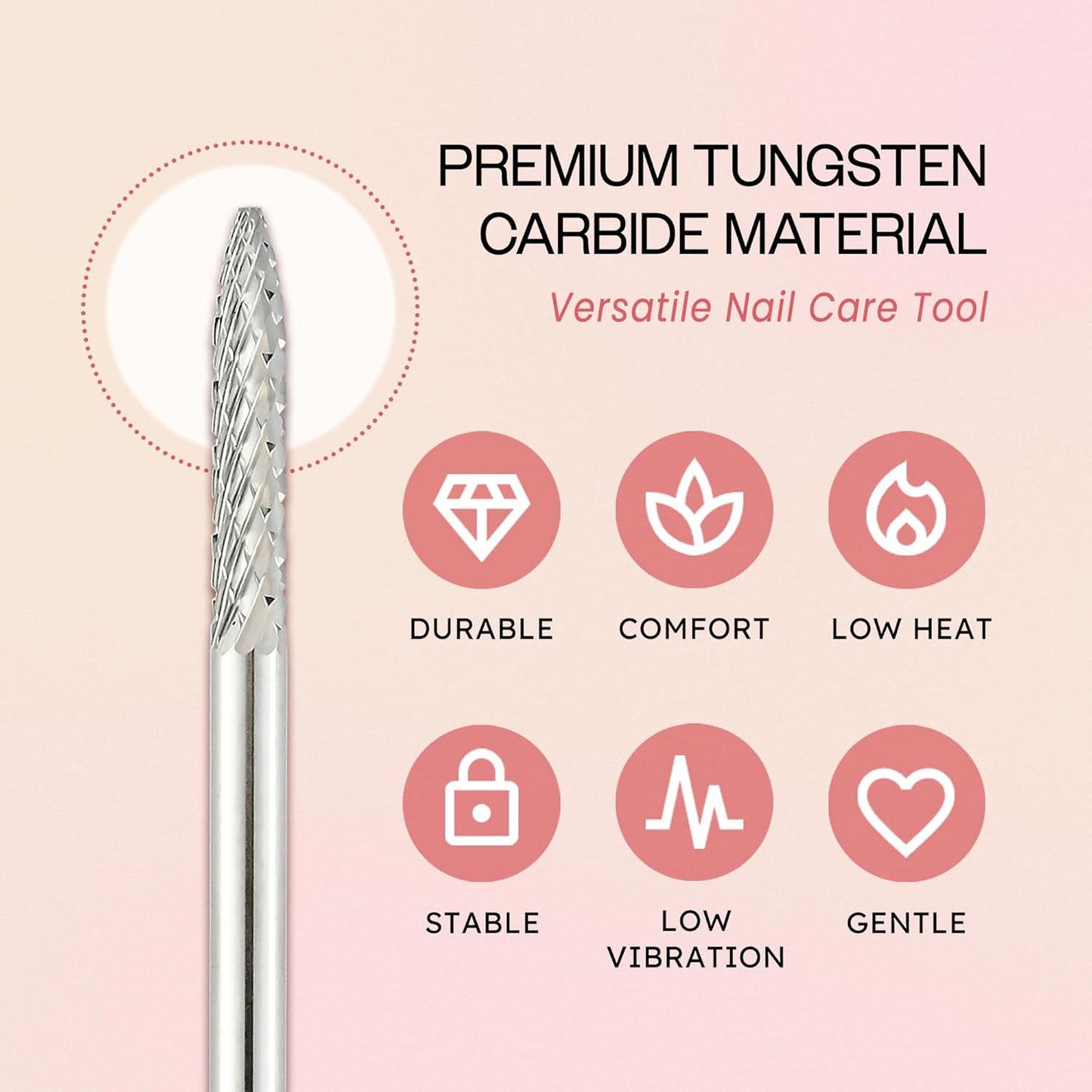 Pana 3/32" Under Nail Cleaner Safety Nail Carbide Bit - For Electric Dremel Drill Machine (Fine, Silver)