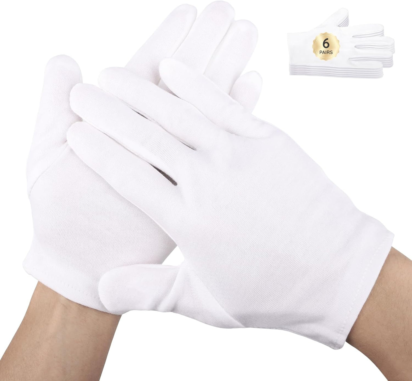 Segbeauty 12 Count Moisturizing Hand Gloves, 6 Pairs Sleeping Gloves for Dry Hands, Washable Moisturizing Gloves Overnight for Sleeping, Cotton Work Gloves Hand Lotion Gloves Overnight for Women Small