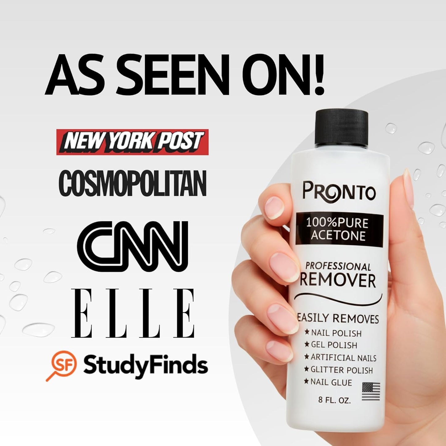 Pronto Gel Nail Polish Remover Kit - 16oz Pure Acetone, Nail Soaking Bowl, Moisturizing Cuticle Oil, Manicure Kit Including Gel Nail Polish Tools, Nail File, Nail Buffer, Cuticle Pusher & Nail Scraper