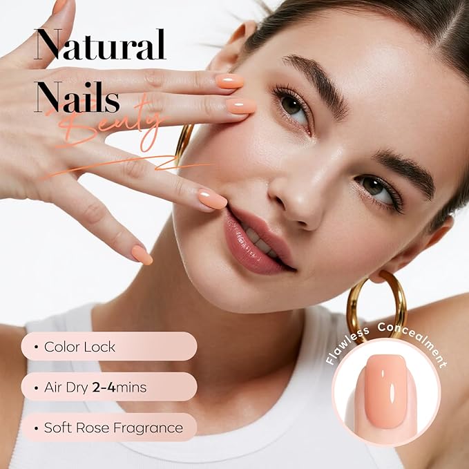AZUREBEAUTY Light Coral Orange Nail Polish, Burgundy Natural Quick Dry Nail Strengthening Glossy Finish for DIY Manicure & Nail Art, Salon Quality