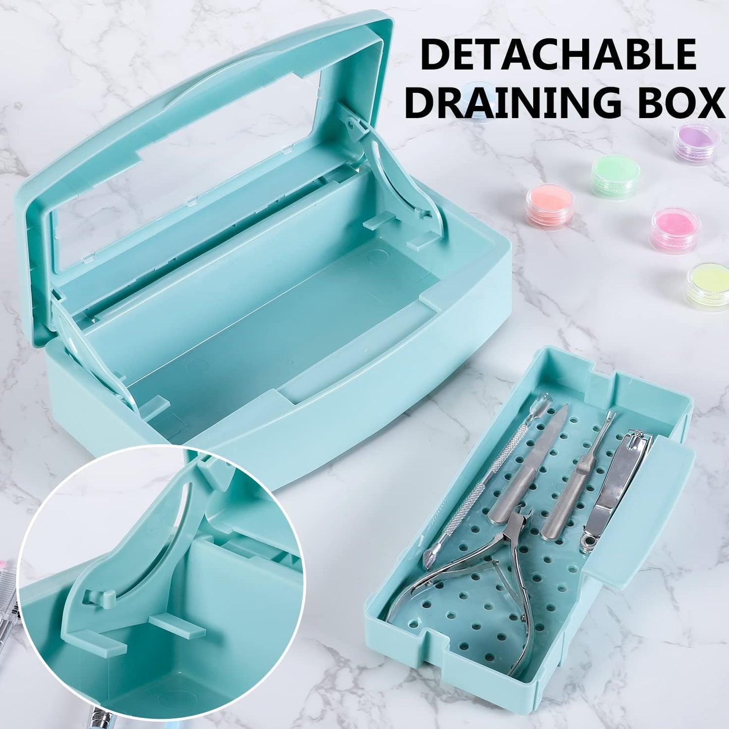 Plastic Sterilizing Tray,Sterilization Box,Nail Art Tool Sterilizer Tray, Sterilizer Tray Box Nail Art Salon Sterilizing Too（Blue）