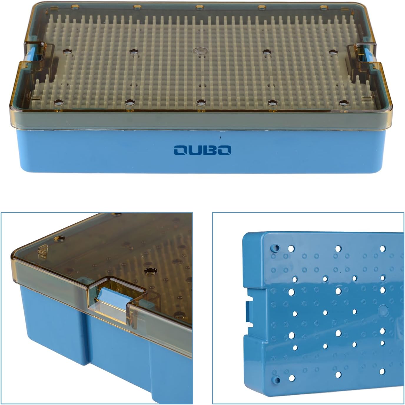 Double Layer Plastic Autoclavable Instruments Storage Box With Two Silicone Mats Sterilization Tray Case For Instruments Sterilization