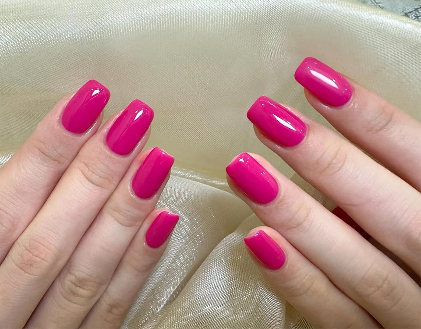 COSMOO 15ml Hot Pink Quick Dry Nail Polish, Neon Pink Vegan Chip-Resistant Long-Lasting Nail Lacquer for Nail Art Varnish, 0.45 fl oz