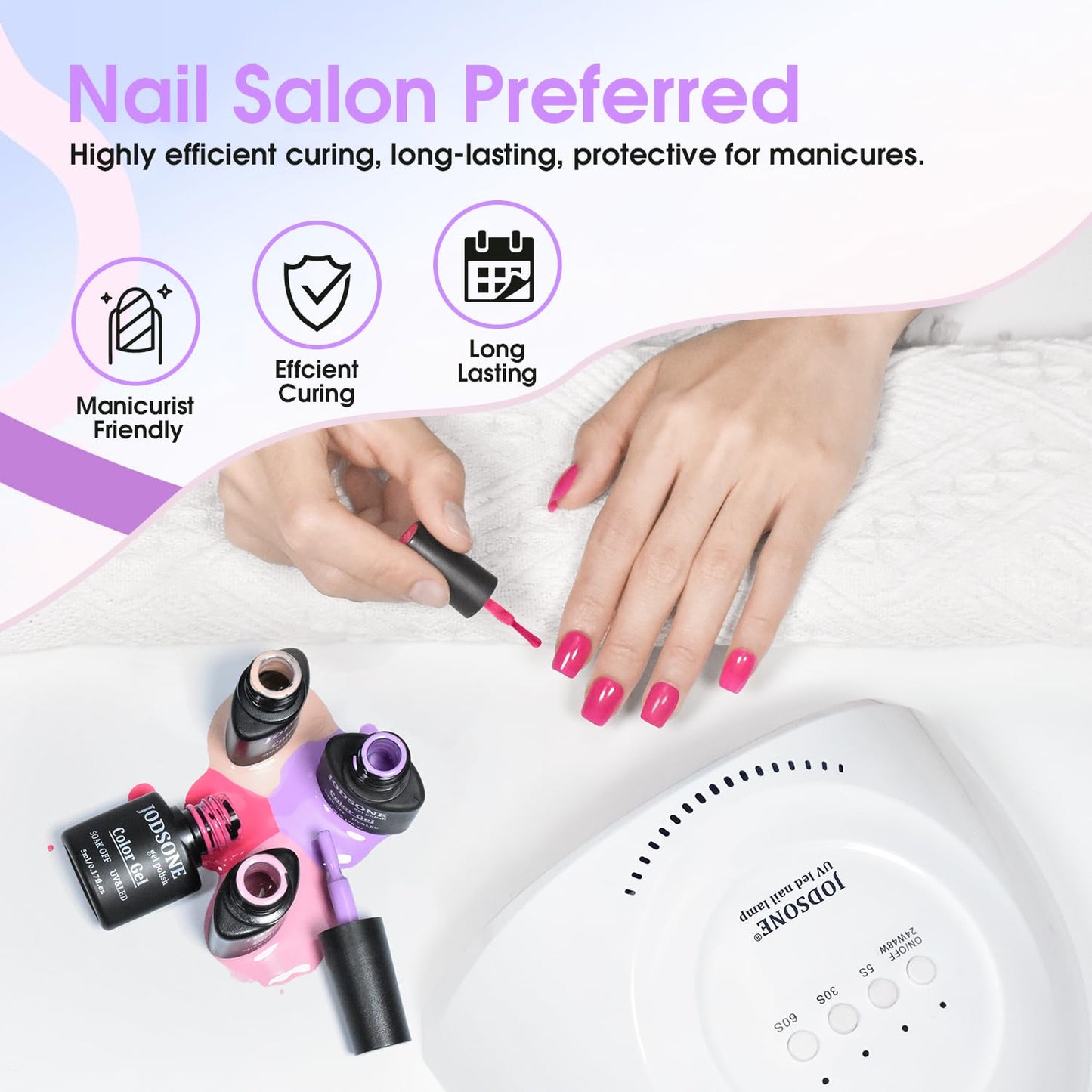 JODSONE U V LED Nail Lamp with 30 Light Beads Nail Dryer for Gel Polish, Automatic Sensor 3 Timers Led Nail Light for Gel Nails