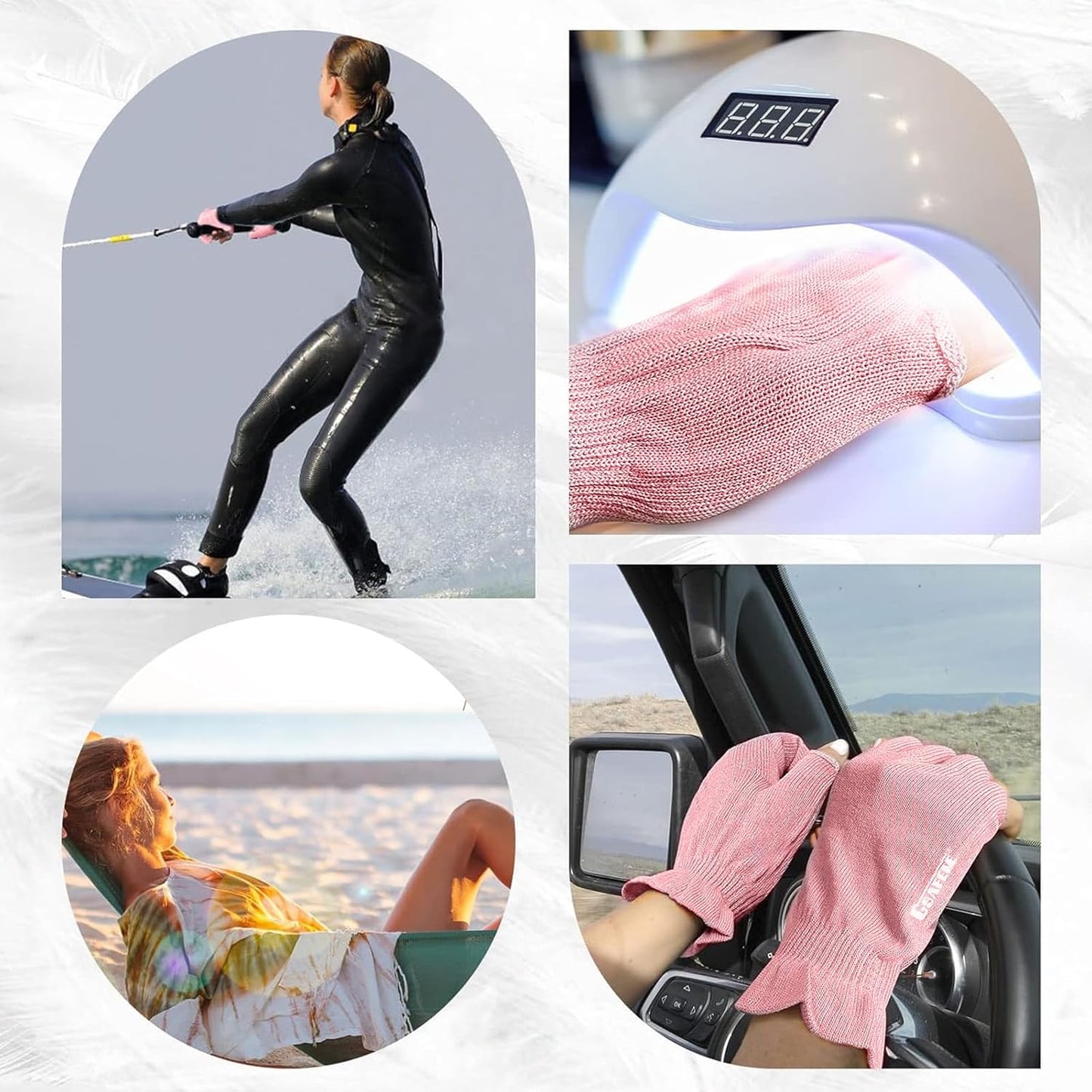 GSAFEME Cotton Gloves for Dry Hands - Fingerless Touchscreen Moisturizing Gloves for Sleeping - Cotton Eczema Gloves for Men and Women, Pink L/XL 1 Pair