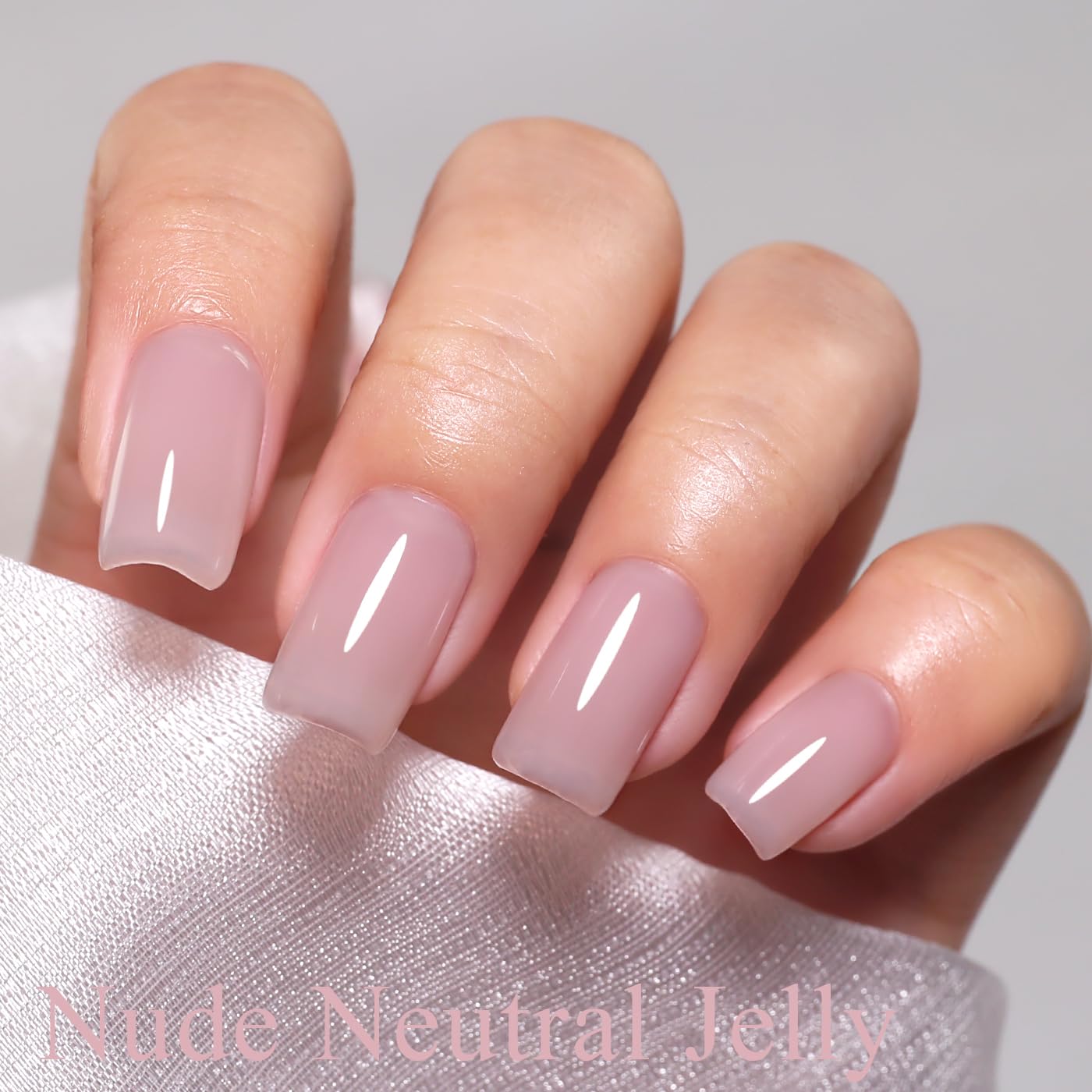 Imtiti Jelly Gel Nail Polish, Nude Neutral Sheer Jelly Nail Gel Polish Soak Off UV LED Spring Summer Translucent Art Manicure Salon DIY Design 10ML