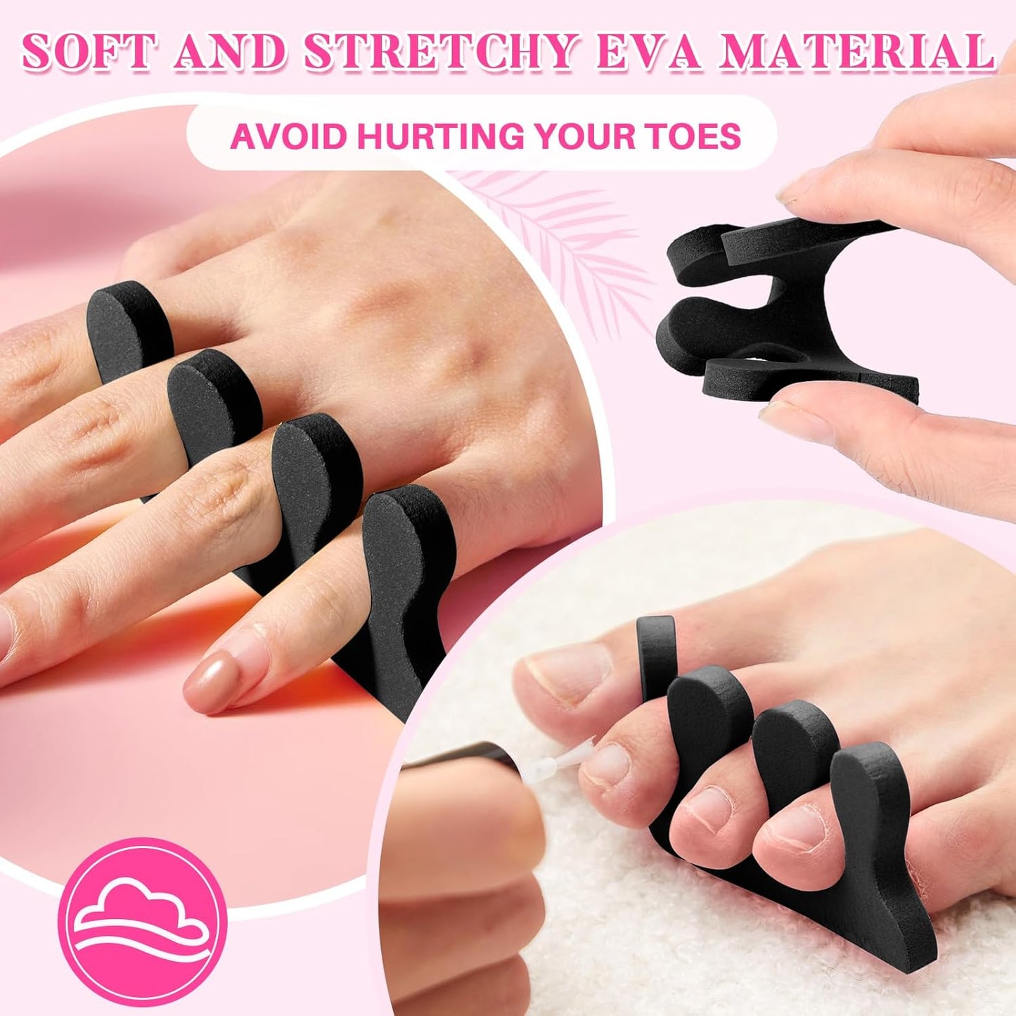 300 Pairs Disposable Pedicure Slippers and Toe Separators Kit Include 80 Disposable Foam Pedicure Flip Flops 220 Pairs Toe Separators for Women Nail Spa