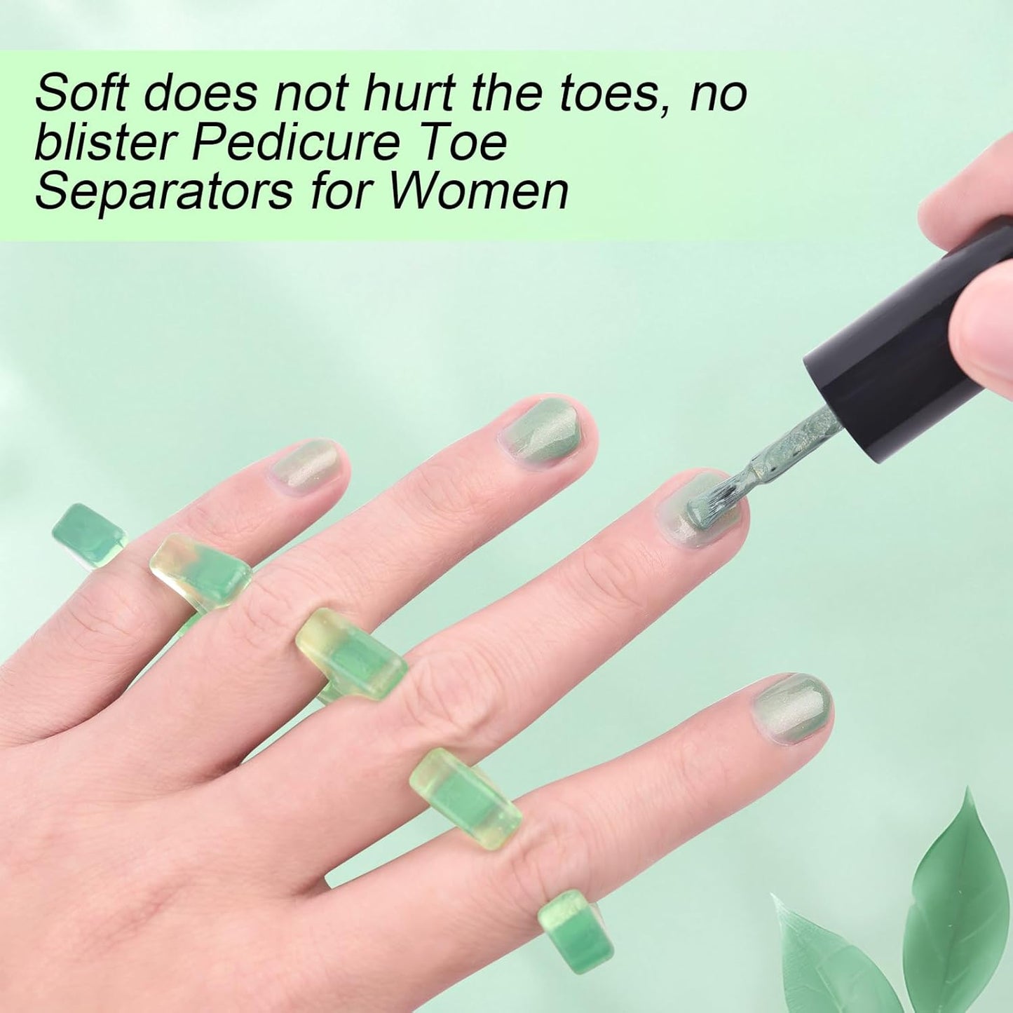 Toe Separators Gel Silicone Toe Separators for Pedicure Repeatable Washable Toenail Dividers Soft Gel Toe Spacers Pedicure Kit for Nail Polish Application & Foot Relief, 2 Pairs