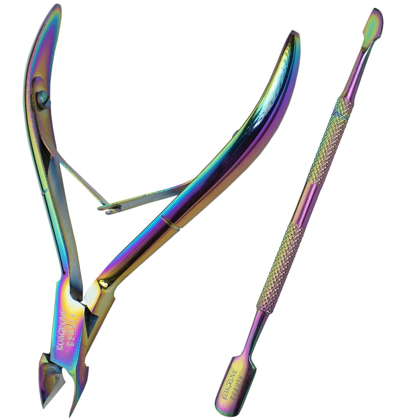 Professional Cuticle Cutter & Pusher Trimmer Manicure Tools with Double Spring– Perfect Nail Care Tool for Manicure & Pedicure Beauty at Home/Spa/Saloon