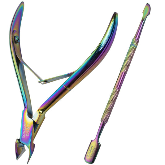 Professional Cuticle Cutter & Pusher Trimmer Manicure Tools with Double Spring– Perfect Nail Care Tool for Manicure & Pedicure Beauty at Home/Spa/Saloon