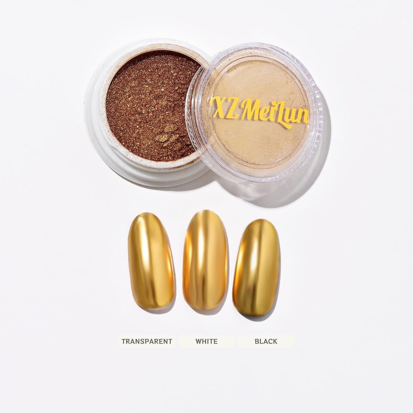 Gold Magic Mirror Chrome Nail Powder, Big-Capacity 1.5g Metallic Dust Holographic Effect Powder Pigment Glitter Manicure Kit, Nail Art, Can Mixed with Builder Gel Nail Polish for Use