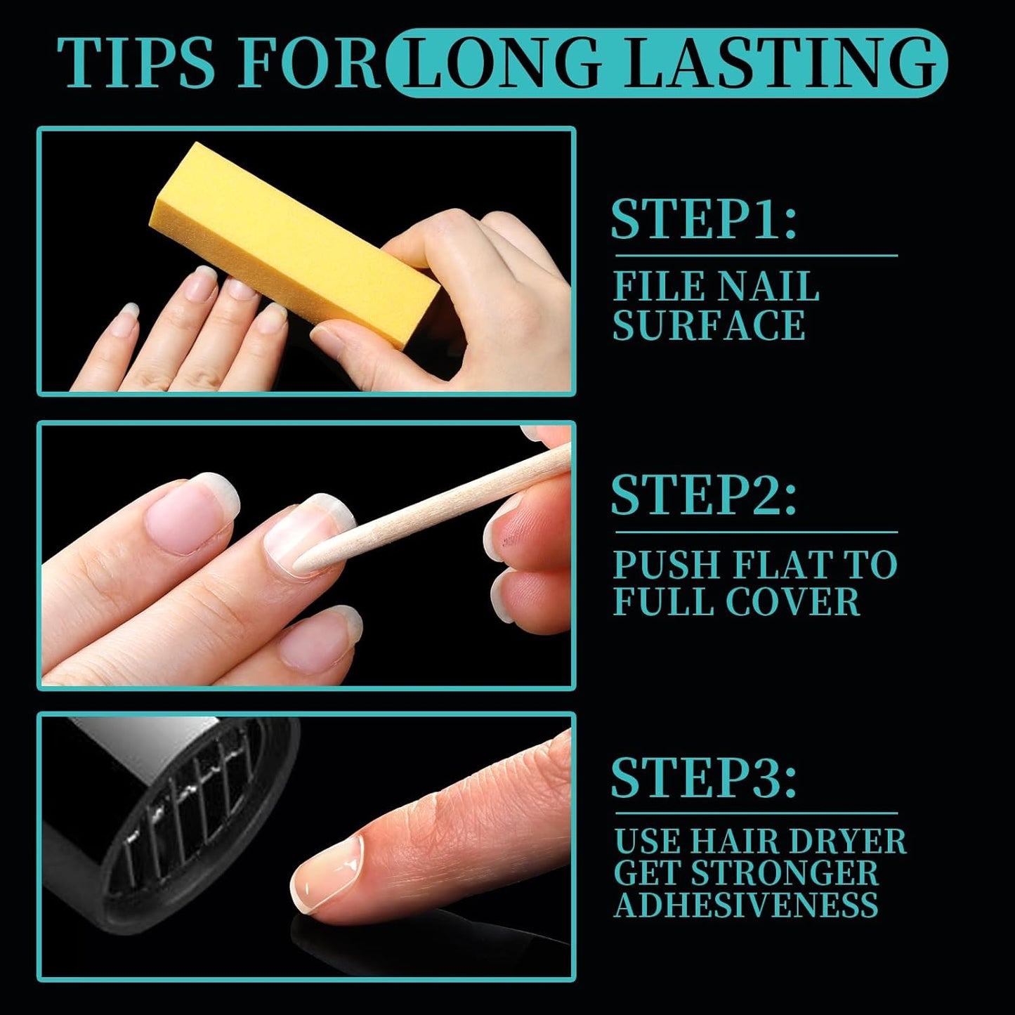 Teenitor 1500pcs Press on Nail Adhesive Tabs, 15 Sizes of Nail Stickers for Press on, Press on Nails Glue Stickers Press on Nail Sticky Tabs, 100 Sheets