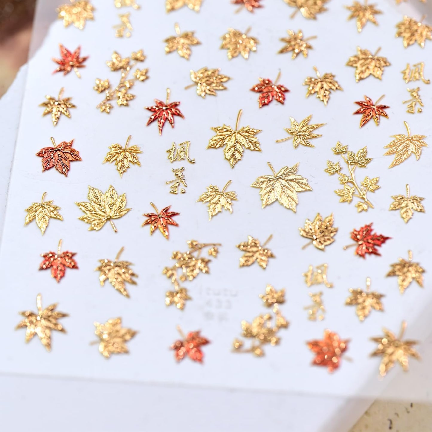 1 Sheets Embossed Fall Nail Stickers for Nail Art 5D Self-Adhesive Gold Maple Leaf Nail Decals Autumn Maple Leaves Nail Art Stickers Thanksgiving Nail Design Sticker for Women Nail Decoration